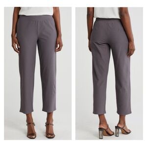 NWT Eileen Fisher Gray Washable Stretch Crepe Pant Slim Fit Ankle Length Size XL